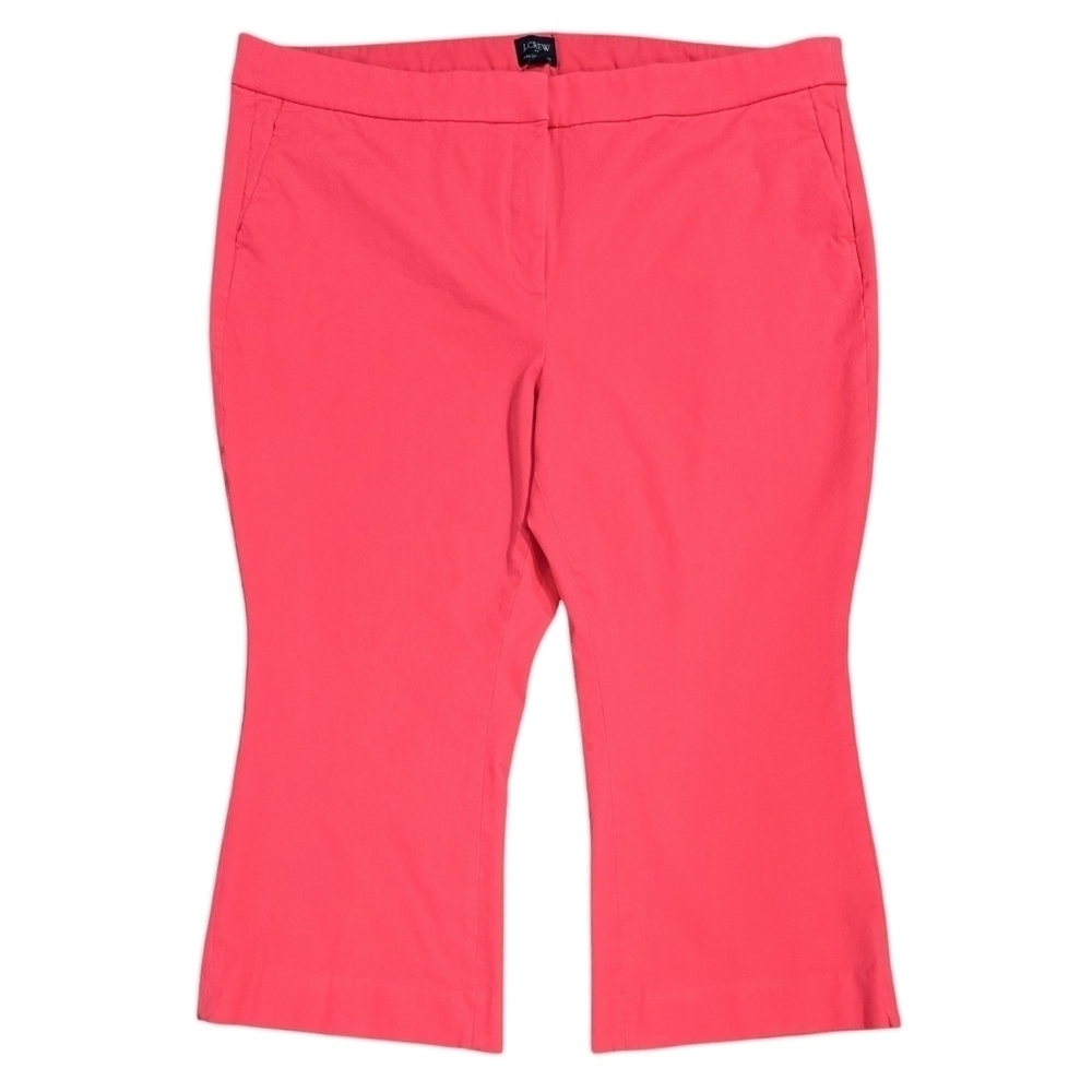 J. Crew Kelsey Pink Cotton Stretch Cropped Flare Pant Business Casual BG357